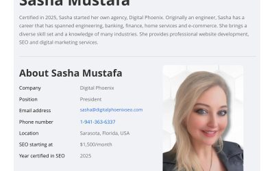 Certified SEO: Sasha Mustafa